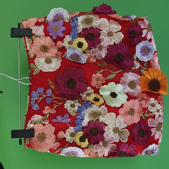 Floral Embroidered Mini Skirt - Picture 3 of 13